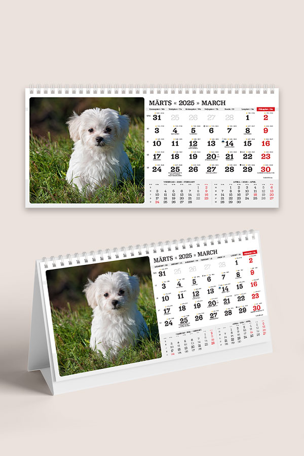 A55 ERI fotokalender oma piltidega lauale | Oma piltidega kalendrid A55 ERI fotokalender - kujundus vastavalt Sinu soovile.